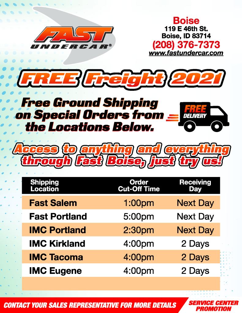 Fast Undercar to Fast Undercar Boise